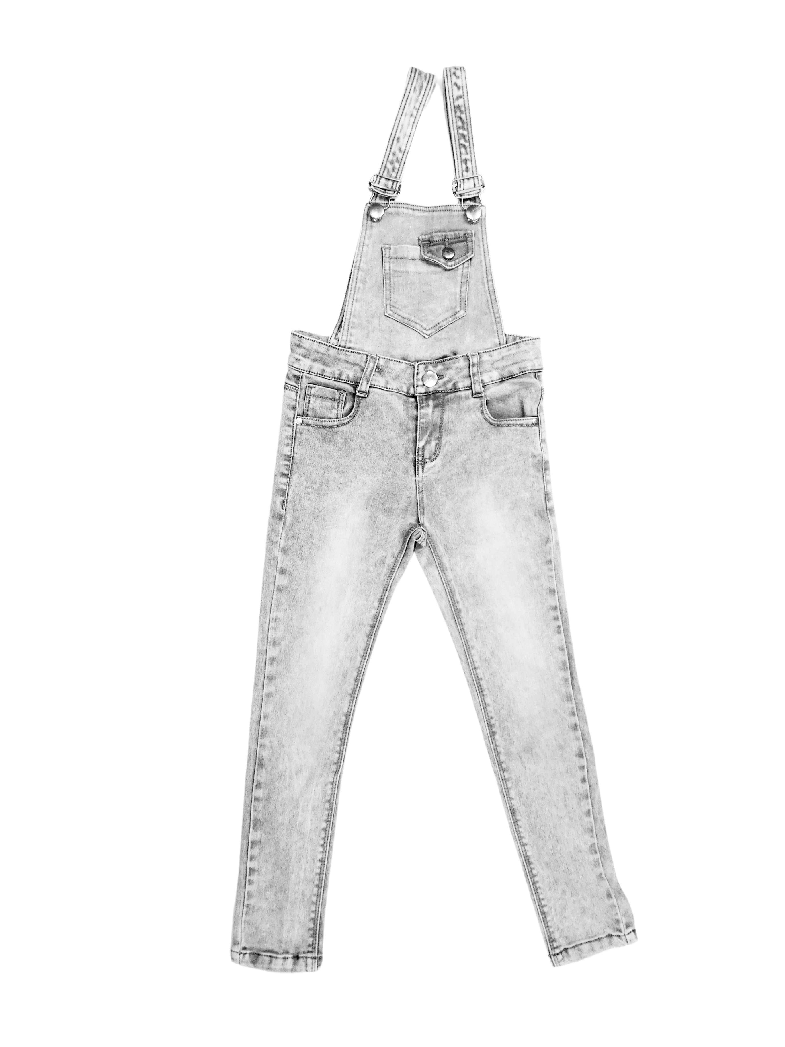 Salopette jeans en gris pour fille