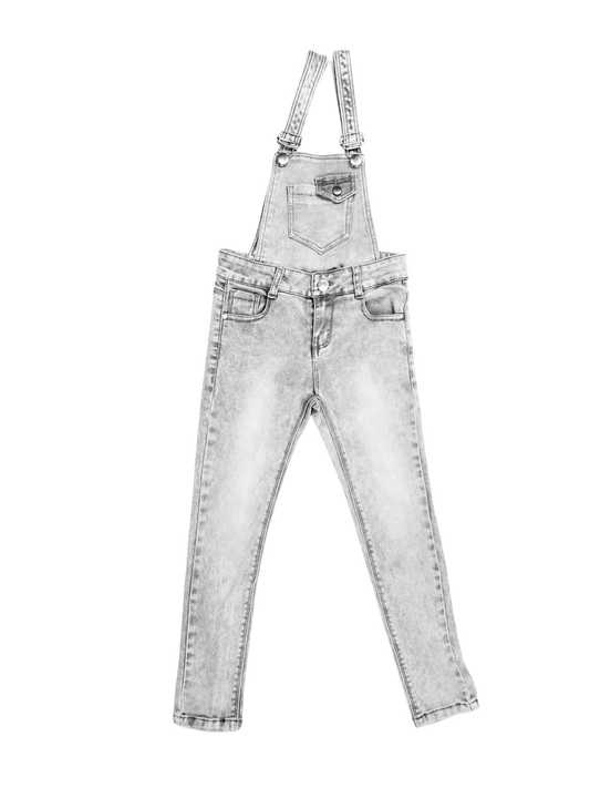 Salopette jeans en gris pour fille